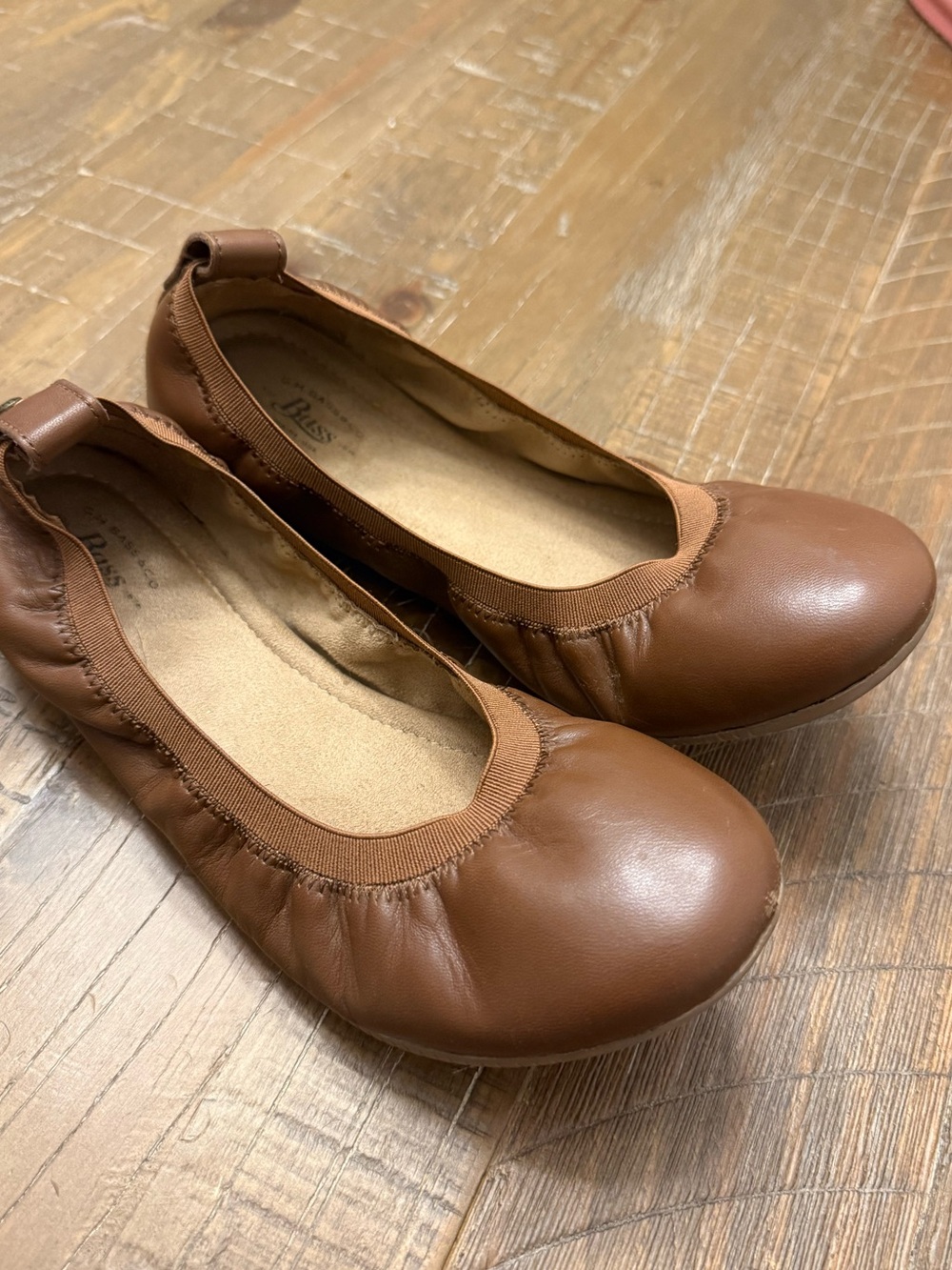 G.H. Bass Brown Leather Lana comfort Ballet Flats sz 7.5